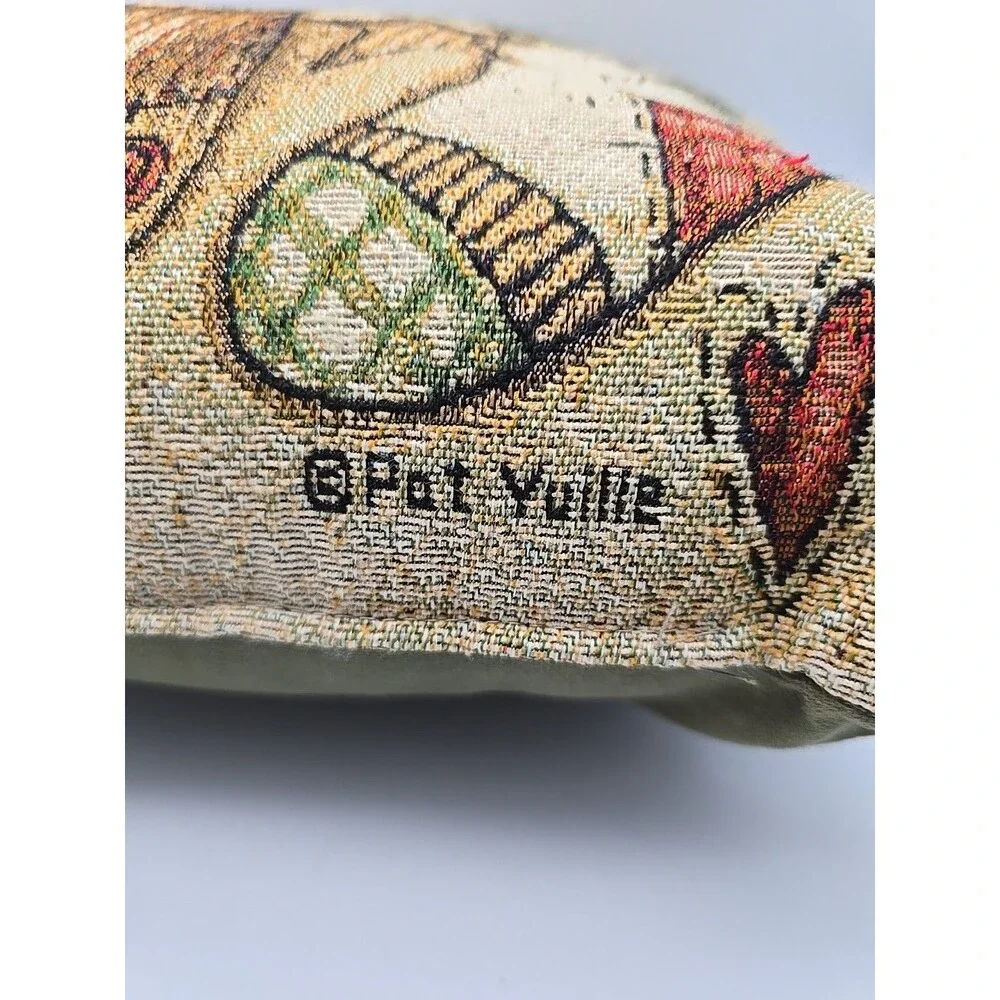 Vintage Stockings Christmas Pillow Celebrate The Season Pat Yuille Design 16”